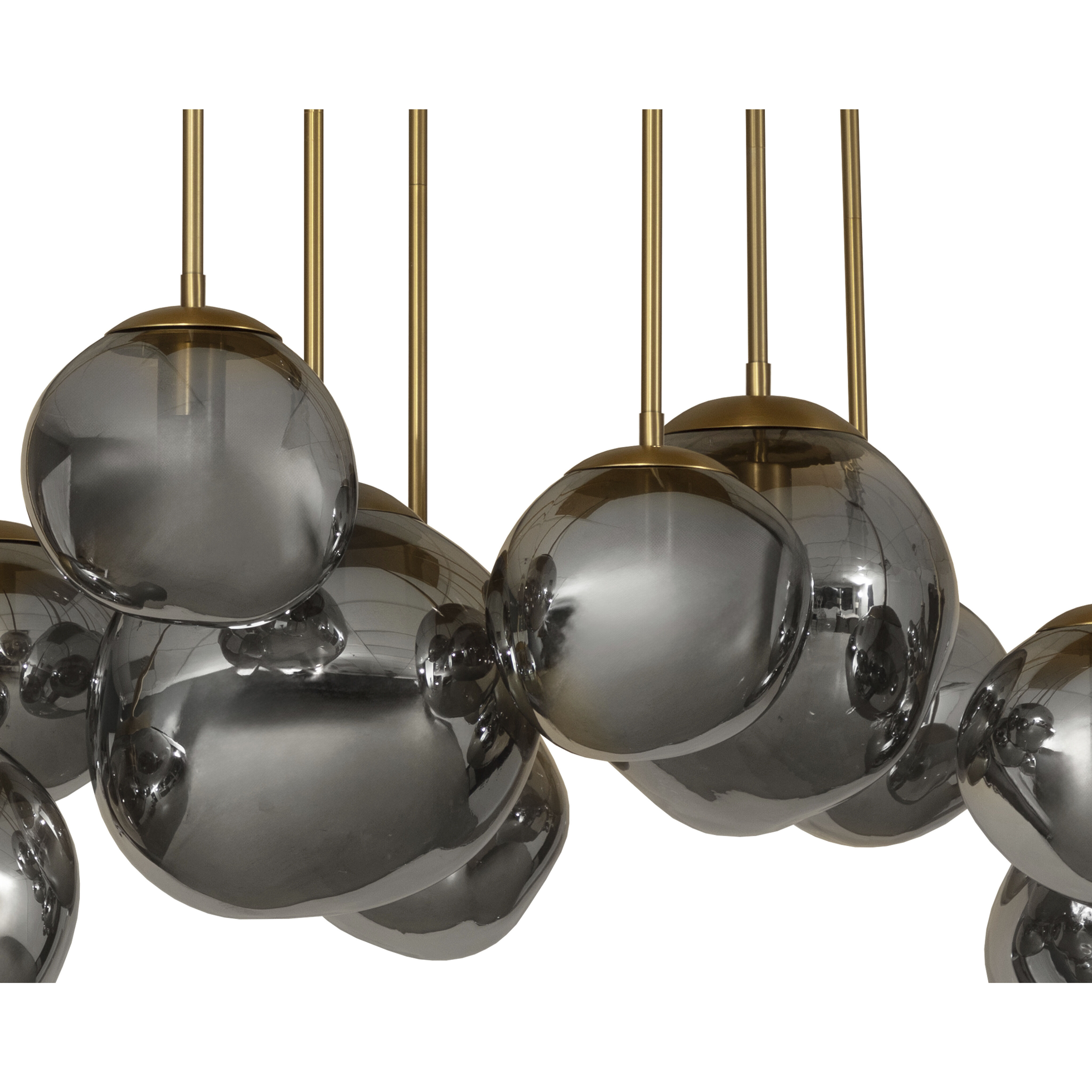 Dionis 10 Light 46 inch Brushed Gold with Smoked Chandelier Ceiling Light, Rectangular